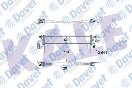 KALE 0559221AB Su Radyatoru Brazing Ara Sogutucu Dacia Duster Ii Logan Ii Sandero Ii 1.5 Dci 20-